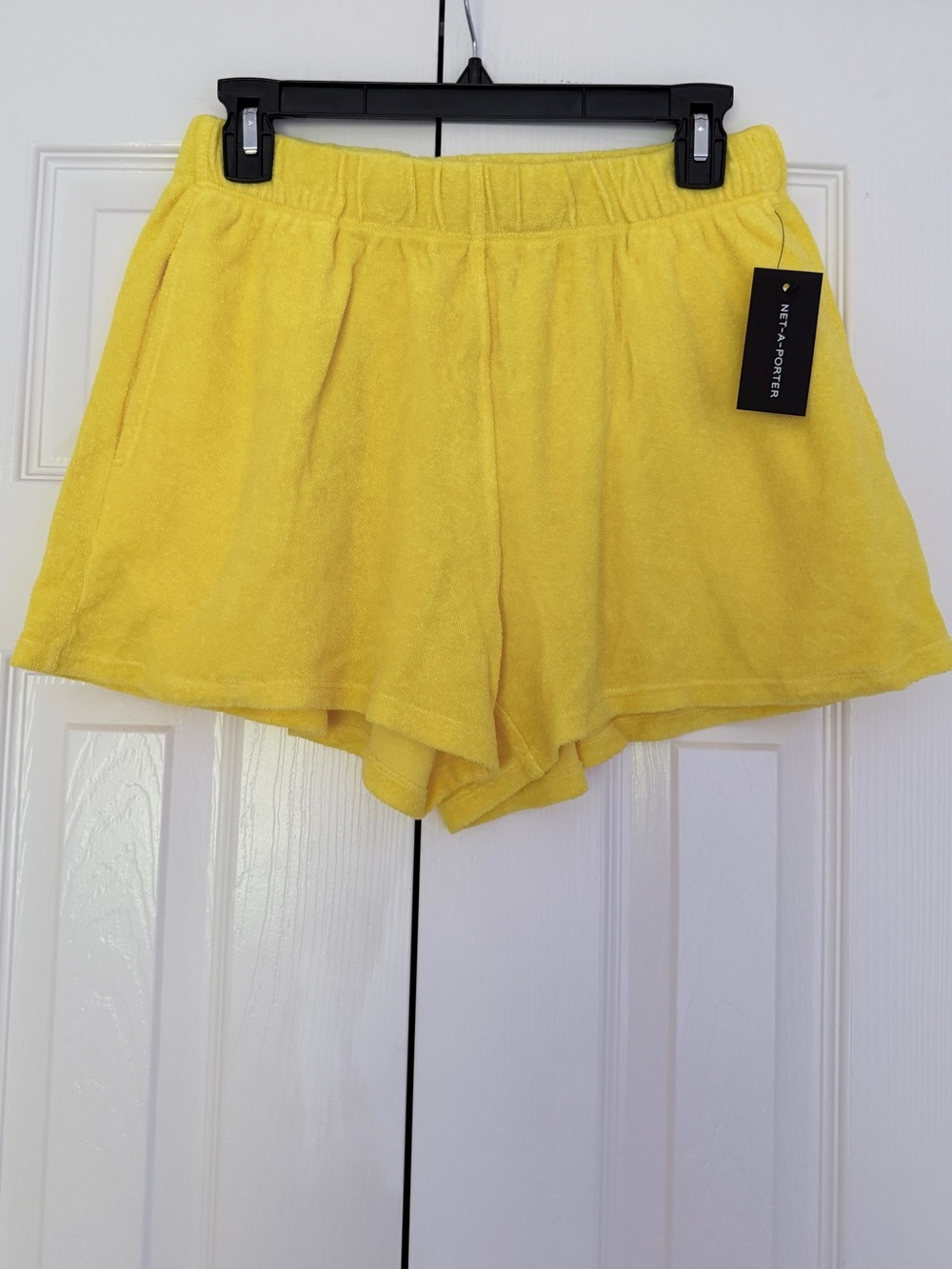 Suzi Kondi Yellow Terry Beach Track Shorts size M